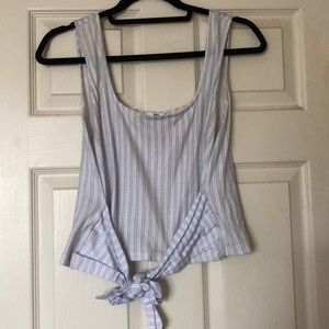 Mango striped top with front tie